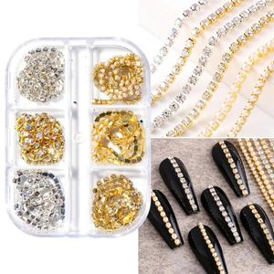 Nail Art Decorations 3D Metal for Rhinestone Pearl Studs Design Chains Gems DIY DÉCORAT DROP