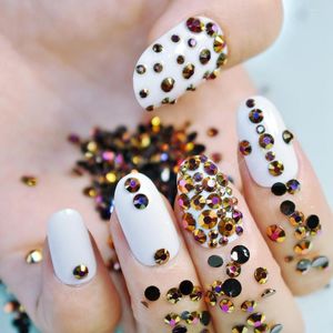 Nail Art Decorations 3d Tips Black Jelly Gold Rose AB Color Rhinestone Flat Back Beads Not Fix for Diy Nails Telefoonhoesje 2 mm 3 mm Mengsel