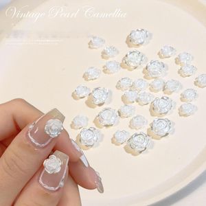 Nail Art Decorations 3D Wit Aurora Camellia Sieraden Acrylhars bloemen Design Elegant Wedding Charms Accessoires Regeerbaas