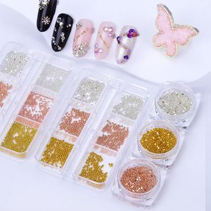 Décorations d'art d'ongle 3g Nail Art Mini perle métallique en acier inoxydable gris or Rose petit Micro Caviar ongles perles décorations 3D 231207