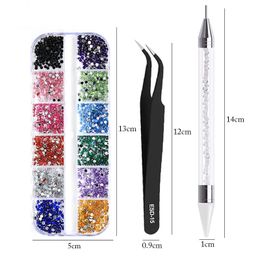 Nagelkunstdecoraties 3pcsSet Nagels Accessoires MultiSize Steentjes 3D Kristal DIY Decoraties Glitter Kristal Klinknagel Edelsteen 3D Nagelbenodigdheden 231207