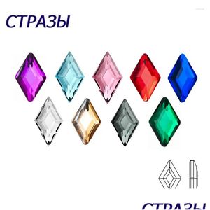 Décorations d'art d'ongle 3x5mm 20pcs Vente 3D Rhombus Forme Strass Strass en verre à dos plat pour la décoration de bricolage Drop Livraison Santé Beaut Otikv