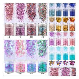 Décorations Nail Art 40 Styles 10Ml / Pot Paillettes 3D Vernis À Ongles Glitter Poudre Maquillage Effet Holographique Drop Delivery Santé Beauté Sa Dhqnd