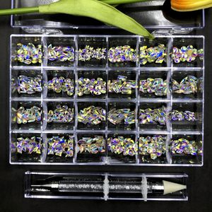 Nail Art Decorations 400 480pcs Crystal AB en grilles 20pc Gemme arrière Flat avec 1 pick-up Pen Clear Big Box H 230816