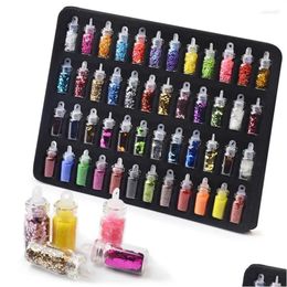 Nagelkunst decoraties 48 flessen gemengde pailletten glitter poederpigmenten 3d tra dunne sticker vlokken manicure na058 drop levering gezondheid b otkdu