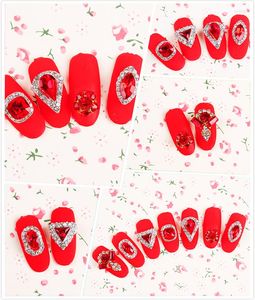 Décorations d'art d'ongle 50/100pcs 7 13mm Charme Diamant Rouge Strass Fantaisie Charmes En Métal Beetle Décoration Décor De Téléphone Portable