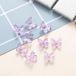 Décorations d'art d'ongle 50 pcs Aurora Butterfly Résine Matte Design 3D Style japonais Charme Bijoux Gem Manucure DIY Accessoires