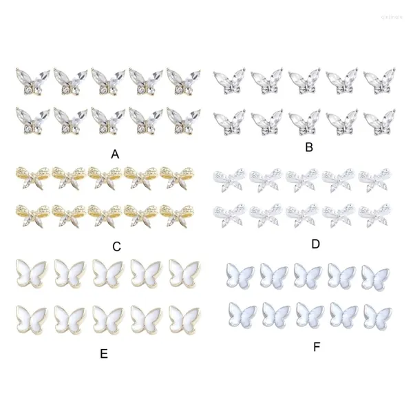Décorations d'art d'ongle 50LD 3D Bow-Nail Strass Gems Alliage Papillon-Nail Cristaux Diamants pour DIY