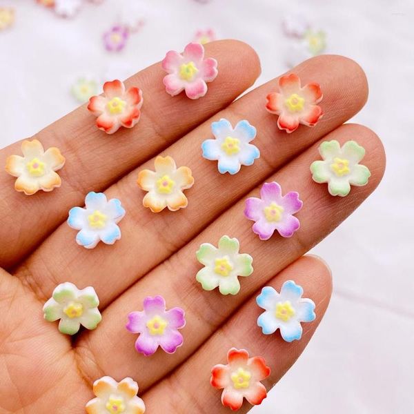 Décorations d'art d'ongle 50pcs 3D résine ongles mignon série de fleurs de cerisier accessoires Kawaii bricolage décoration