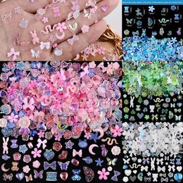 Décorations Nail Art 50pcs Kawaii résine ongles breloques strass bonbons couleurs dessin animé Nail Art décorations presse sur ongles fournitures accessoires bijoux 231207