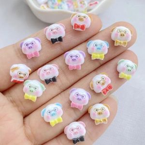 Nail Art Decorations 50 stcs/set cartoon kleurrijke varkensontwerpen decoratie hars 3d charms accessoires manicure voor vrouwelijke meisjes