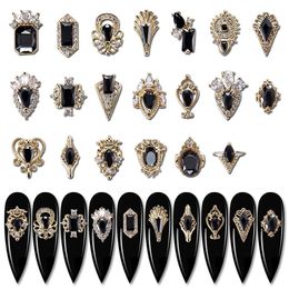 Décorations d'art d'ongle 5 pièces breloques d'art d'ongle 3D luxe noir Zircon ongles diamants Art bijoux pierres décoration Zircon Nail Art gemmes pour bricolage manucure DE 230830