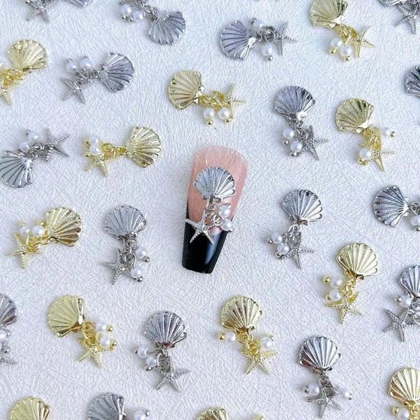 Decoraciones de arte de uñas 5 unids/set suministros Shell estrella de mar accesorios de manicura DIY encantos