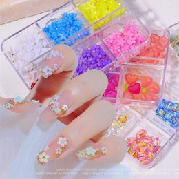 Nail Art Décorations 6 Grille Ongles Accesorios Décoloration Sensible À La Lumière Charmes 3D Paillettes Strass Gemmes Perle DIY Décoration