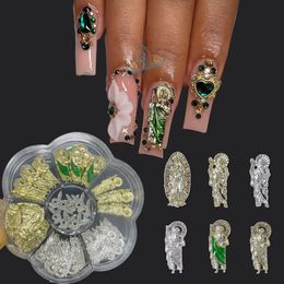 Nail Art Decorations 70pcsbox Luxury Nail Charms San Judas 3D Metal Nails Art Alloy Charm