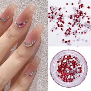 Accessoires de décoration pour Nail Art, différents motifs, strass mélangés, Mini produits colorés de petite taille