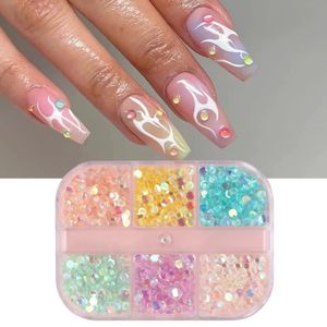 Nagelkunst Decoraties Acryl Zeemeermin Ronde Kralen Nagels Decoratie 3D Kristal Traan Kleurrijke Sieraden Bedels Kawaii Ornamenten Accessoires LY2052 231207