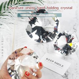 ANGNYA 1 stks 100 mm transparante diamant nail art display glas kristal handmodel shoot ornament DIY salon nagel winkel schietgereedschap 231121