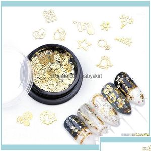 Nail Art Decorations Art Salon Health Beautybox Hollow Out Gold Nail Glitter Sequins Snow Flakes Mixed Design Decorations For Arts P Dha58