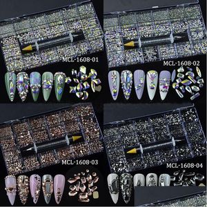 Nail Art Decoraties Kristal Strass Manicure Accessoires 3D Acryl Glitter Steentjes Edelstenen Kralen Gemengde Vorm Diy Craft Drop De Dh0Y9