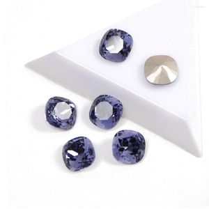 Nail Art Decoraties Mode Kristallen Steentjes Tanzanite Kleur 3D Strass Kussen Cut Vorm Fancy Glazen Stenen Voor Nagels