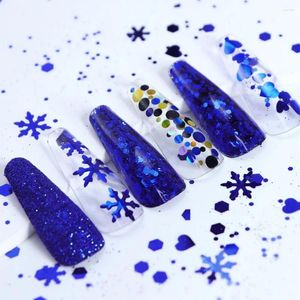 Nagelkunstdecoraties Glitterpailletten Design Winterblauw Sneeuwvlok Sprankelend voor prachtige ambachten