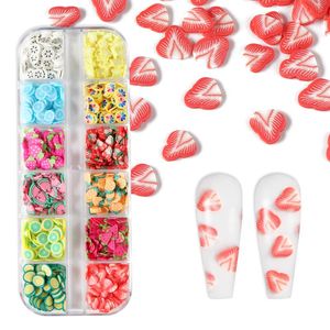 Nail Art Decorations Grids Summer Fruit Polymeer Klei plakjes Strawberry Lemon Flakes Slime Charms Pailletten AccessorioStail