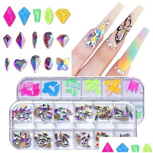 Decoraciones para uñas Irregar Flatback Diamonds Ab Crystal Nails Rhinestones Glass Gem Jewelry Kits de herramientas de manicura Accesorios de bricolaje Dr Dhpje