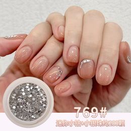 Nagelkunstdecoraties Japanse 10boxmini diamant kleine zilveren beadflat bodem Tsjechische flits kristal voor zomer UV Poolse gel decoratie 230822