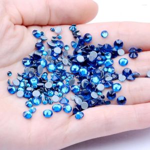 Nail Art Decorations sieraden nagels diy capri blauwe kleur fix kristallen strass rhinestones lijm rug ijzer op glazen chatons trim