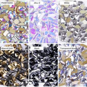 Nagel kunstdecoraties gemengd 100 stcs flatback super glitter crystal ab rhinestone heldere zwarte strass stenen diy manicure