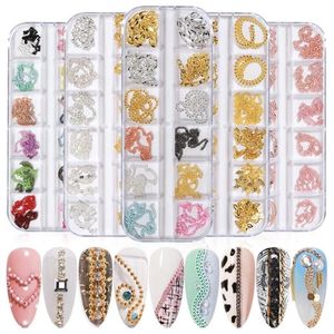 Nail Art Decorations Mixed Style Charms Stars Moon Metallic Rivet Metalen Ketting Sieraden Manicure Decor