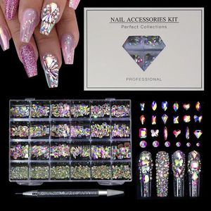 Décorations d'art d'ongle Multi formes Nail Art dos plat cristal Strass diamants Strass manucure pointe 3D décoration ongles gemmes et Strass 231121