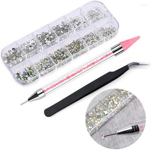 Nail Art Decorations Multi-Size Rhinestones 3D Crystal AB Diy Diamond Gem Glitter Nails Point Drill Pen Make-up Stones