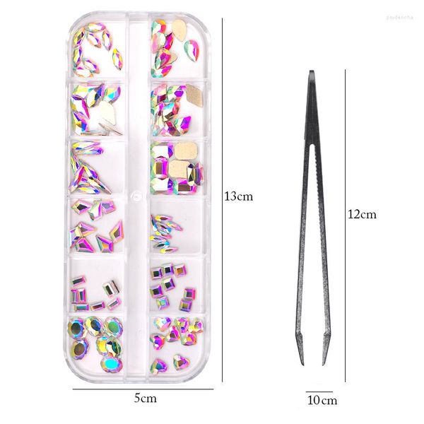 Nail Art Decorations Hingestones multi-taille 3D AB Crystal DIY Diamond Gems Glitter Nails Accesories Tools Set