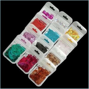 Décorations Nail Art Décorations Nail Art G / Sac Brillant Papillon Paillettes Micro-Film Acrylique Holographique Or Paillettes Bricolage 3D Art Polonais Dhswz