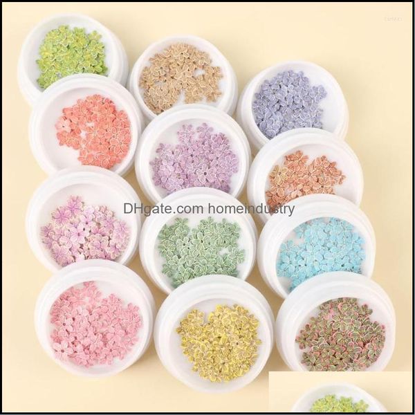 Décorations Nail Art Décorations Nail Art 50 Pcs / Boîte Autocollants Fleurs Automne Décoration Résine Pièces Nature Séchée Bricolage Pour Tout W Dhzlm