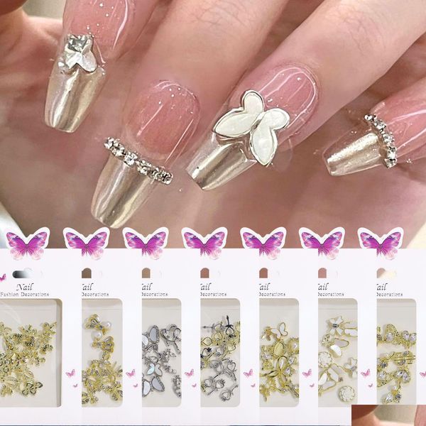 Nail Art Décorations Nouveau Nail Enhancement Japonais Petit Parfum Amour Bow Chaîne Alliage Décoration Bijoux Drop Livraison Santé Beauté Dhp4E