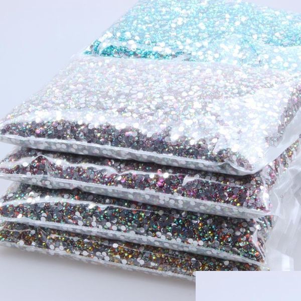 Nail Art Decoraciones Normal Ab Colores Resina Diamantes de imitación 4Mm 50000Pcs Flatback Non Fix Pegamento para decoración de uñas Diy 3D Jewelry Dr Dhbww