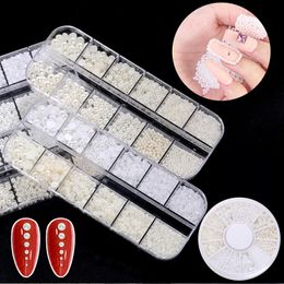 Nail Art Decoraties Onderdelen Nagels Accessoires Parels Plaksteen Kralen Parelmoer 1 Doos Acryl Bal Strass Benodigdheden Voor Professionals Handwerk Kit Case 230606