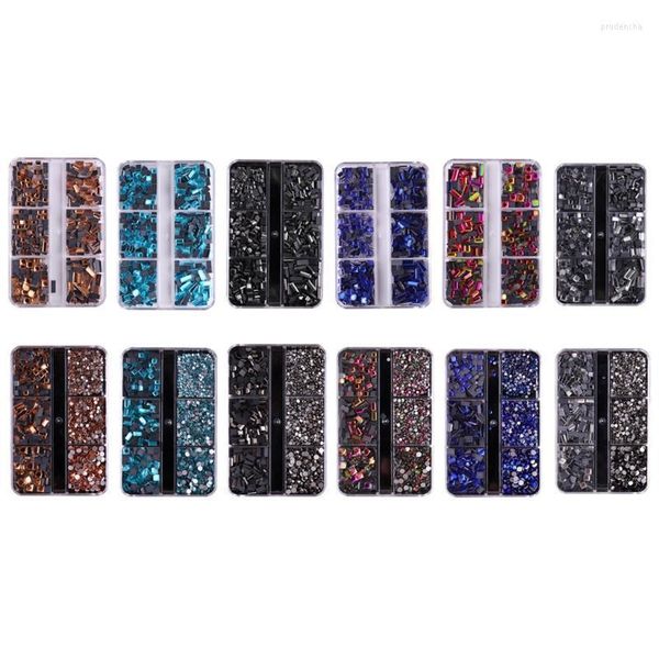 Décorations Nail Art strass pour ongles diamants colorés arts en cristal de formes multiples Q81B Prud22