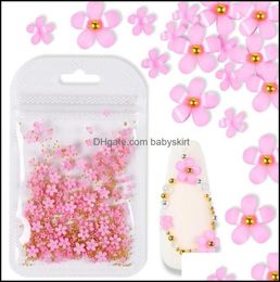 Nail Art Decorations Salon Health Beauty 2Gbag 3D Bijoux de fleur Flower Taille en acier Supplies pour accessoires professionnels DIY 9781514