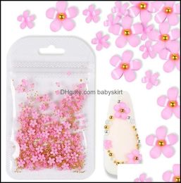 Nail Art Decorations Salon Health Beauty 2Gbag 3D Bijoux de fleur Flower Taille en acier Supplies pour accessoires professionnels DIY 5670236