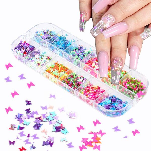 Nail Art Decoraciones Lentejuelas Paillette Mixed Butterfly Mermaid Glitter Flakes 3D Sparkly Polish Manicure Nails Drop Delivery Health Dhtvl