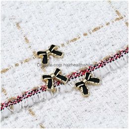 Nail Art Décorations Style Luxe Camellia Boucle Bijoux Tempérament Bow Décoration DIY Ornements Manucure Outil Drop Livraison Healt Dh6Q9