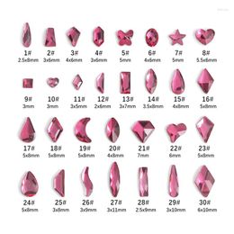 Nail Art Décorations En Gros Rose Rouge Multi Style Dos Plat Strass Forme Spéciale Cristaux Pierres 3D Décoration Personnalisée