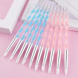 Nail Art Dotting PEINTURE TIPS TOUR MANICURE BRSCH PEN Art Silicone 5PCS SCULPTURE CARVINE ENCOSS