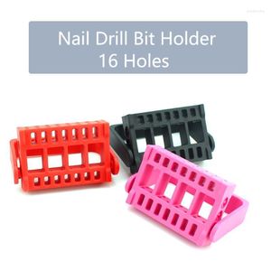 Nail Art Equipment 1pc 16 holes boor bit houder lege opslagcontainer display acryl stand plank verstelbare accessoires prud22