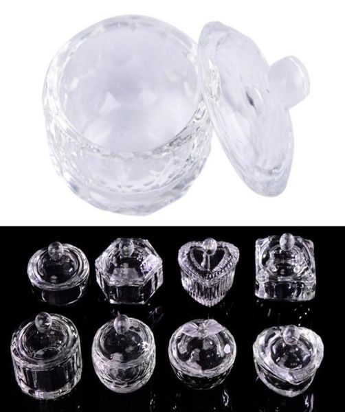 Équipement d'art à ongles 1pc en poudre acrylique liquide cristal en verre dappe Dappen couvercle de bol de tasse d'outil de manucure pour 4856438