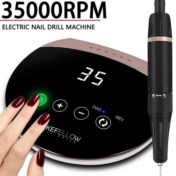 Équipement d'art d'ongle 35000 tr/min perceuse électrique avec interrupteur tactile fraise pour acrylique Gel vernis ponceuse bricolage ongles 231207